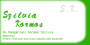 szilvia kormos business card